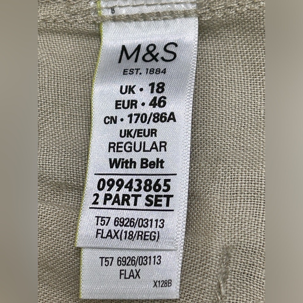 MYS collection 100% line Tan Straight Leg Pants with Lightweight Fabric 18 - Picture 12 of 14